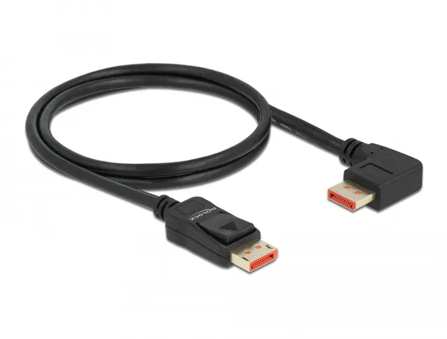 DisplayPort Kabel 1.4 (4k/8k) - Rätvinklad - Svart - 1m