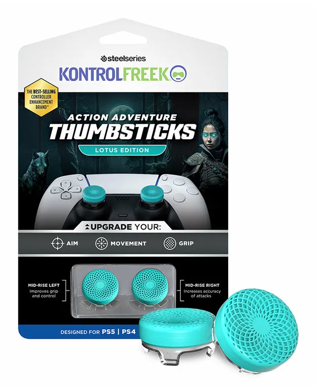 KontrolFreek Performance Thumbsticks - Lotus Edition - tumgreppsats för spelstyrenhet - blågrön - för Sony PlayStation 4, 5