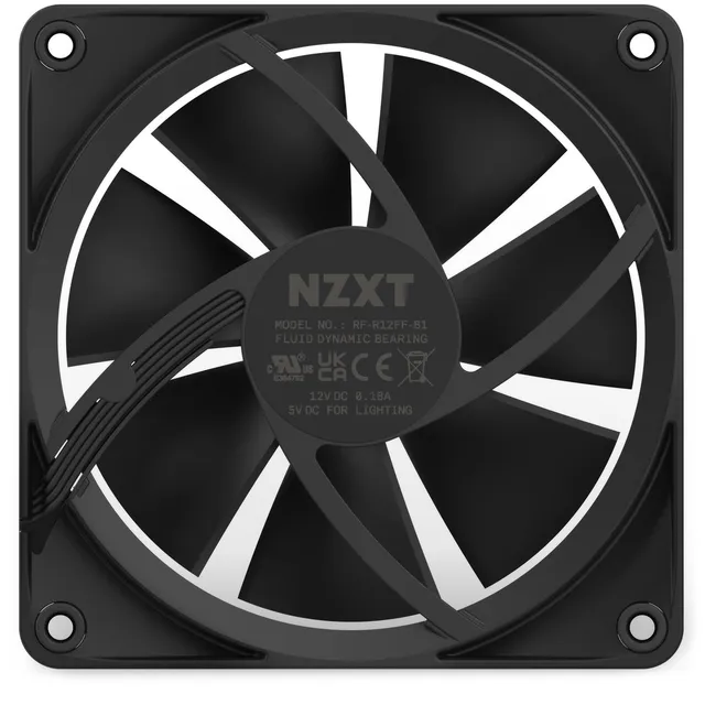F120 RGB - Black - Chassi fläkt - 120mm - Svart med RGB LED - 28 dBA