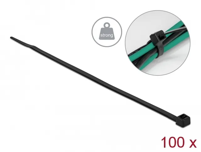 - Kabelsamlare - hög draghållfasthet - 20 cm - svart (paket om 100)