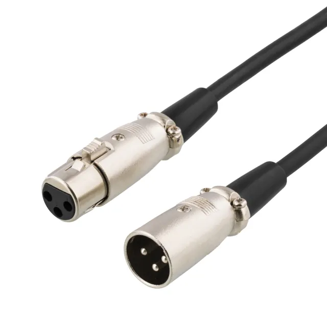 XLR Kabel, 3-pin ha - 3-pin ho, 1m - Svart