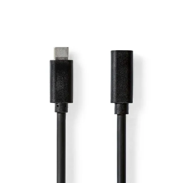 USB-kabel | USB 3.2 Gen 1 | USB-C™ Hane | USB-C™ Hona | 60 W | 4K@60Hz | 5 Gbps | Nickelplaterad | 2.00 m | Rund | PVC | Svart | Låda