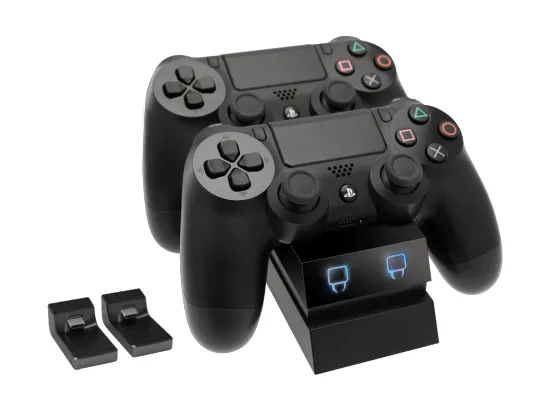 Twin Docking Station - Laddningsställ - 2 utdatakontakter - polerad svart - för Sony DualShock 4, 4 v2