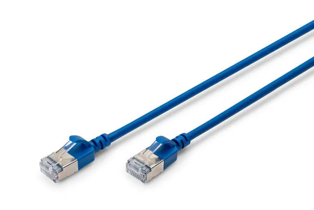 CAT 6A F-FTP Slim Patch Cord - 0.5m - Blå - 0.5m