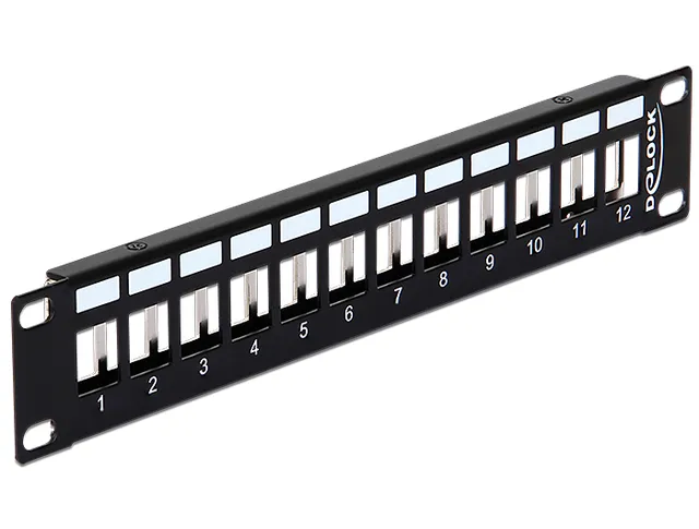 Keystone Patch Panel - Patch-panel - svart - 1U - 10 - 12 portar