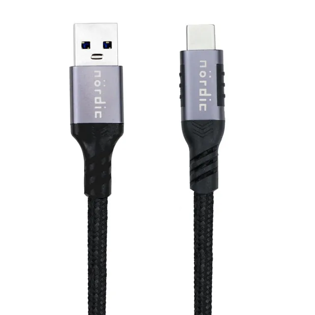 1m USB3.2 Gen1 USB-C till A nylonflätad kabel snabbladdning 3A 5Gbps Power Delivery PD 60W