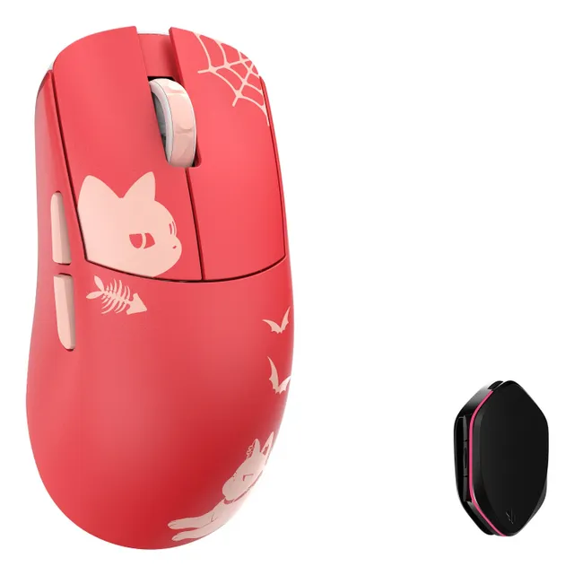 Ying - Red Cat (Omron Optical) Wireless 8K Magnesium Mouse