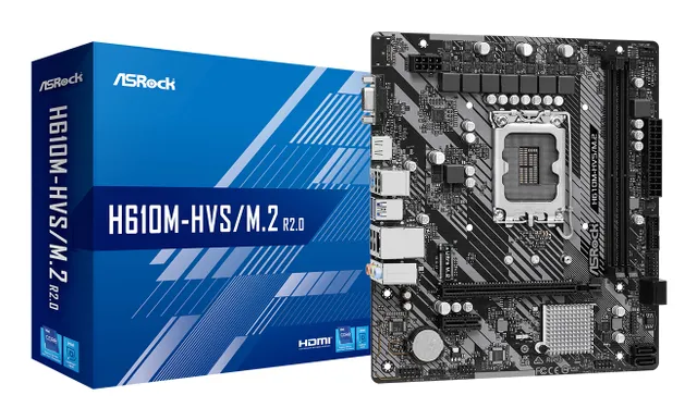 H610M-HVS/M.2 R2.0 Moderkort - Intel H610 - Intel LGA1700 - DDR4 RAM - Micro-ATX