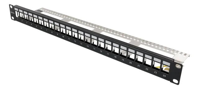 PAN-214 - Patchpanel - rackmonterbar - svart - 1U - 19 - 24 portar