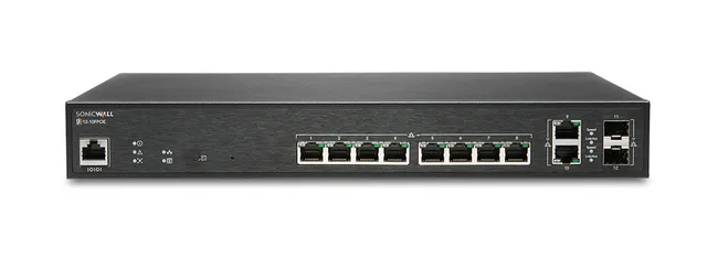 SonicWall Switch SWS12-10FPOE - Switch - Administrerad - 10 x 10/100/1000 (PoE+) + 2 x Gigabit SFP - skrivbordsmodell - PoE+ (130 W) - med 1 års stöd