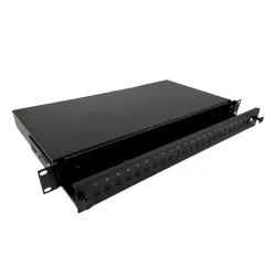 FOP-1U-24SCS-C, Svart, Stativmontering, 1U, Låda