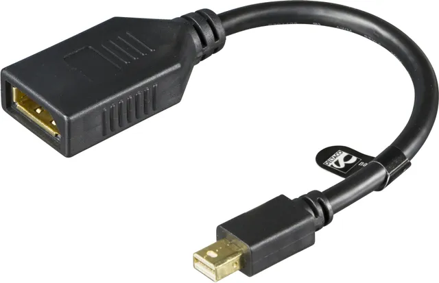 Mini DisplayPort ha till DisplayPort ho, 0,15m, svart (MDP-DP1)