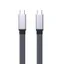 1m Platt USB3.2 Gen2 SuperSpeed USB 10Gbps USB-C till C nylonflätad kabel med Power Delivery 100W, 4K60Hz video och Emarker