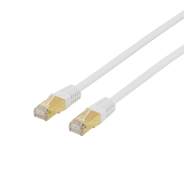 S/FTP Cat7 patchkabel, LSZH (halogenfri),10m, vit (STP-710V)