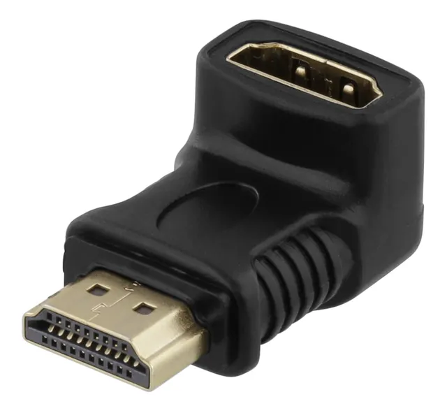 HDMI-adapter, 19-pin ha till ho, vinklad, svart