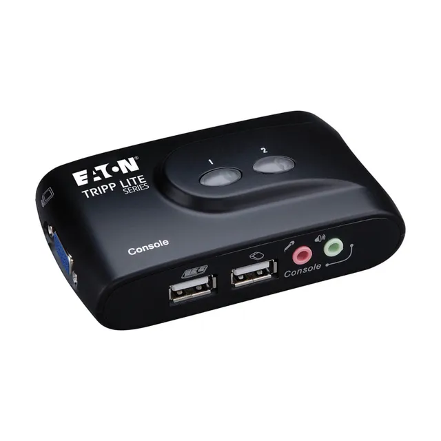 Tripp Lite series 2-Port Desktop Compact USB KVM Switch with Audio & Cable Kit - Omkopplare för tangentbord/video/mus - 2 x KVM port(s) - 1 loka