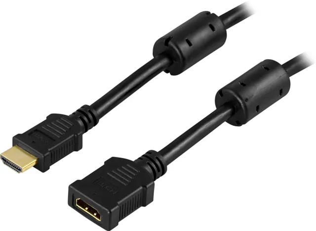 HDMI-förlängningskabel, HDMI 1.3, 4K@60Hz, 1 meter - Svart