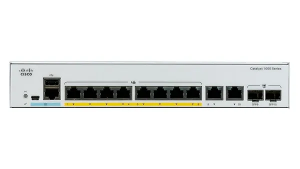 Catalyst 1000-8T-2G-L - Switch - Administrerad - 8 x 10/100/1000 + 2 x kombinations-Gigabit SFP (upplänk) - rackmonterbar - återanvänd