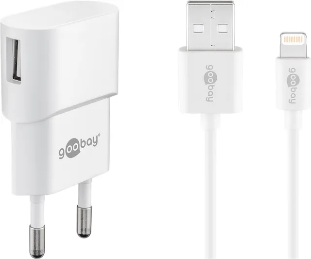 Apple Lightning charger set 1 A, white, 1 m,