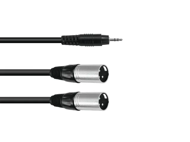 30225157, 3,5mm, Hankoppling, 2 x XLR (3-pin), Hankoppling, 3 m, Svart