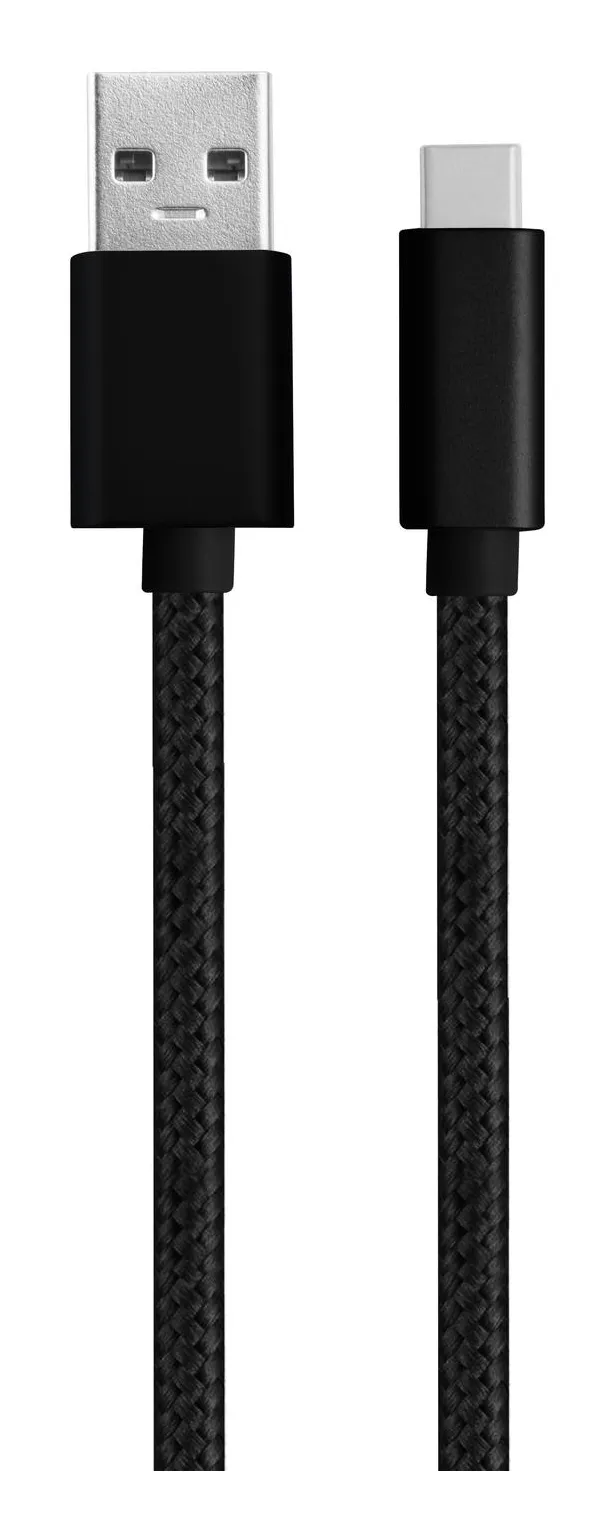 1m USB3.2 Gen1 USB-C till A nylonflätad kabel snabbladdning 3A 5Gbps Power Delivery PD 60W svart