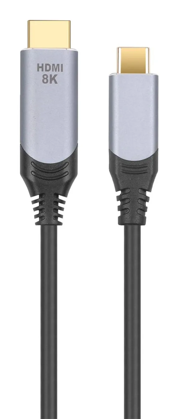 1m kabel USB-C till HDMI 2.1 8K30Hz 4K120Hz 48Gbps HDR Kompatibel med Thunderbolt 3 och 4