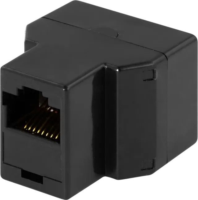 Trevägskoppling 8P/8C RJ45, svart (MD-13A)