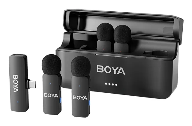 BY-V4U, clip-on mikrofon, 20 - 20000 Hz, 16 bitar, 48 kHz, 80 dB, trådlös