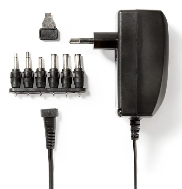 Universal nätadapter | 27 W | 3 / 4.5 / 6 / 7.5 / 9 / 12 V DC | 1.80 m | 2.25 A A | 6 plug(s) | Svart