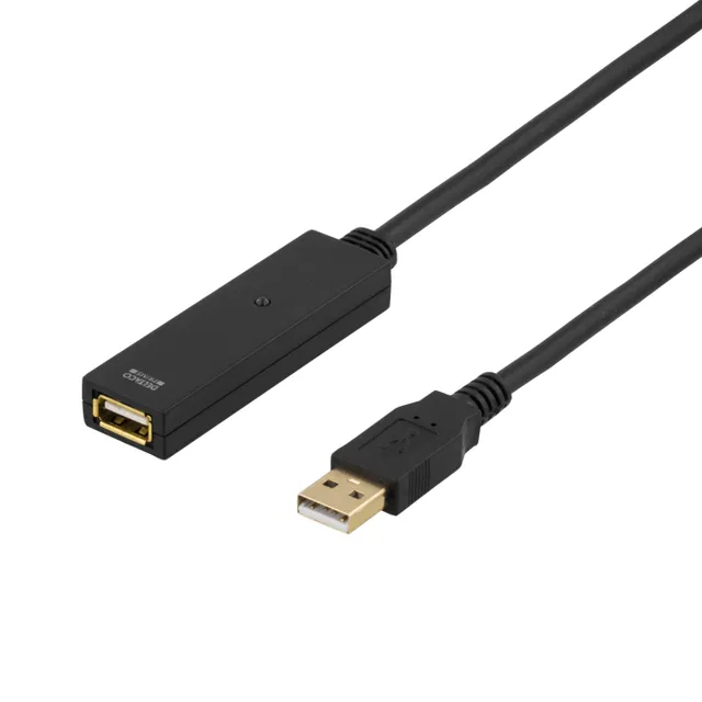 PRIME USB förlängningskabel, aktiv, USB 2.0, 3m, svart (USB2-EX3M)
