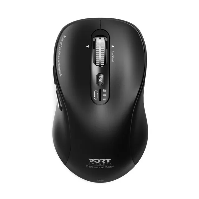 PORT Connect - Mus - expert, uppladdningsbar - optisk - 6 knappar - trådlös - 2.4 GHz, Bluetooth - USB/USB-C trådlösa mottagare