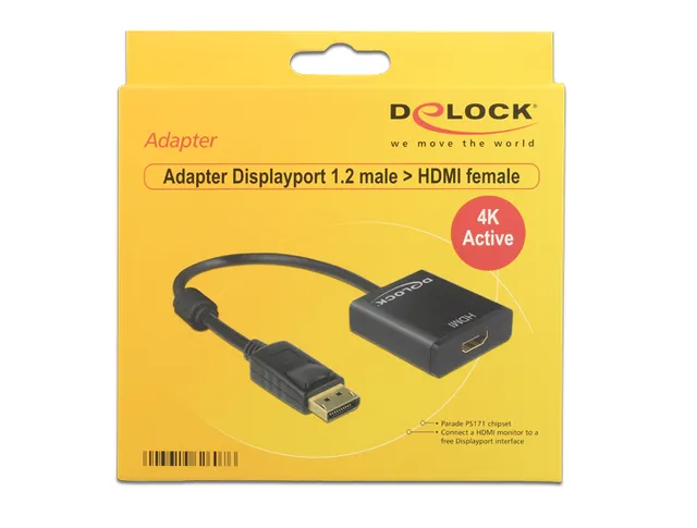 Adapter Displayport 1.2 male to HDMI female, 4K, active