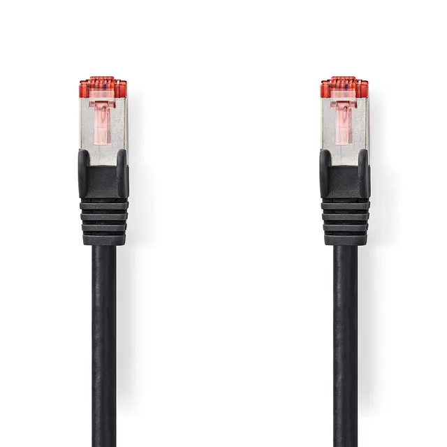 CAT6 Nätverkskabel | RJ45 hane | RJ45 hane | S/FTP | 0.50 m | Rund | LSZH | Svart | Label