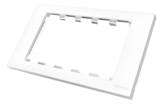 Techconnect Modular AV Faceplate - LIFETIME WARRANTY - Double-Gang UK surround - frame which accommodates 5 modules - fits to TC3 BACKBOX2G, TC