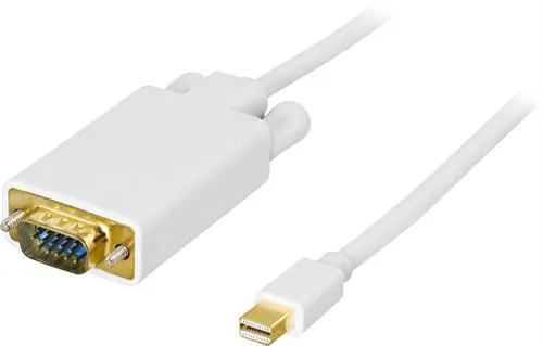 mini DisplayPort till VGA(HD15) kabel, ha-ha, 1m, vit