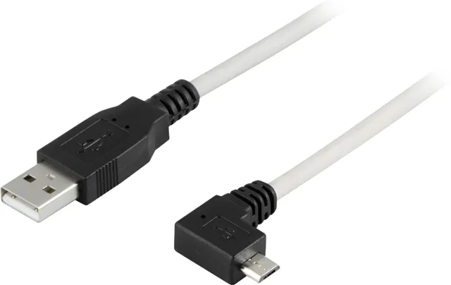 USB 2.0-kabel A-hane till Micro B-hane högervinklad, 2 meter