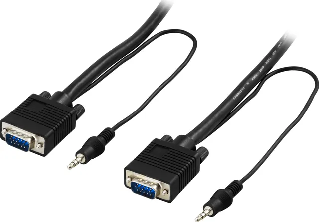 VGA kabel - 5m - Med 3,5mm ljud