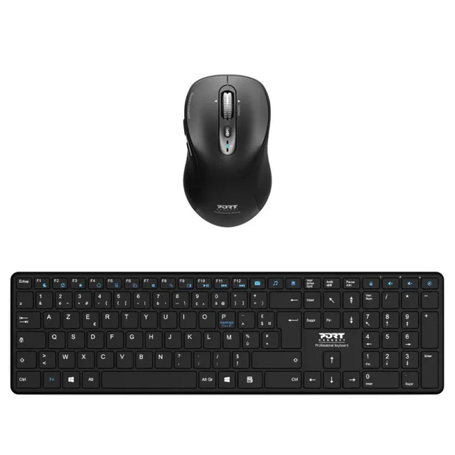 PORT Connect - Professional Executive Pack - keyboard and mouse set - rechargeable - QWERTY - Nordic Input Device - Tastatur & Mus set - Nordisk - Svart