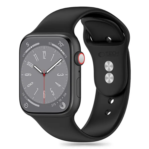 Silicone Strap for Apple Watch 4 / 5 / 6 / 7 / 8 / 9 / SE / Ultra 1 / 2 (42 / 44 / 45 / 49 mm) - Black