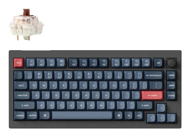 V1 Max 75% QMK RGB Hotswap Trådlöst Tangentbord [Gateron Jupiter Brown