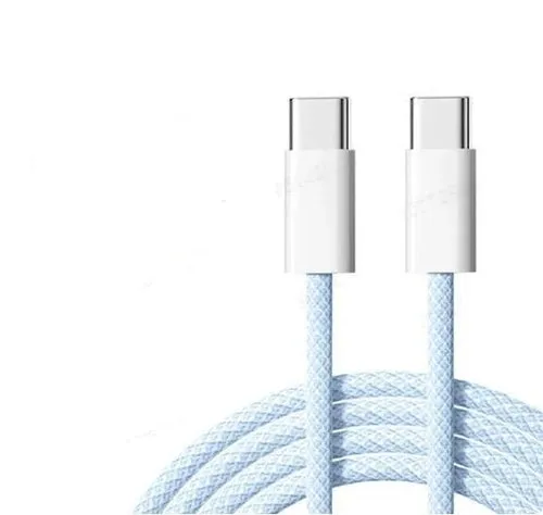 1m USB 2.0 USB-C till C kabel för iPhone 15/15 Pro/15 Plus/15 Pro Max 3A 480Mbps 60W blå