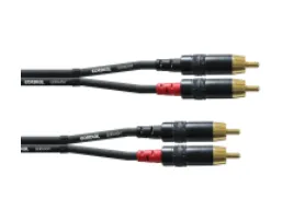 CFU 3 CC, 2 x RCA, Hanstik, 2 x RCA, Hanstik, 3 m, Svart
