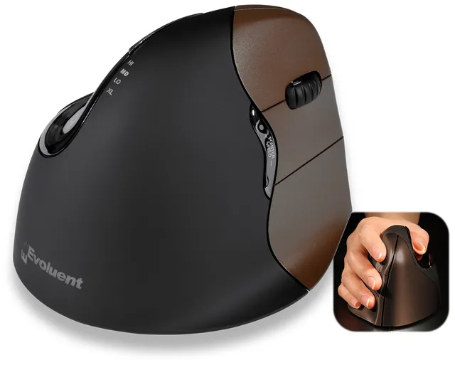 VerticalMouse 4 Small - mus - Vertical mouse - Optic - 6 knappar - Brown