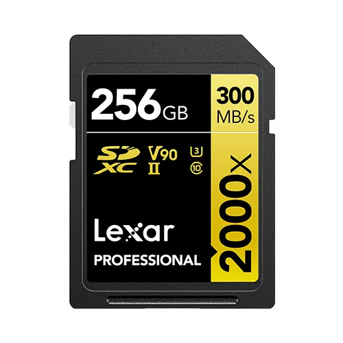 Lexar Professional GOLD Series - Flash-minneskort - 256 GB - Video Class V90 / UHS-II U3 / Class10 - 2000x - SDXC UHS-II