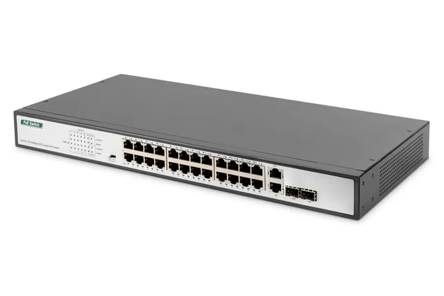 DN-95343 24 Port Fast Ethernet PoE Switch 19 Inch Unmanaged 2 Uplinks