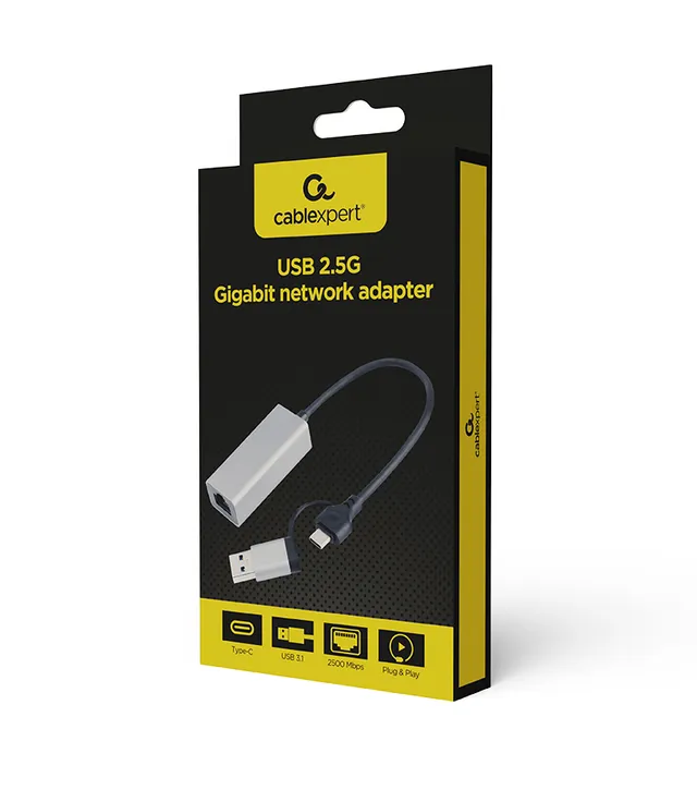 Cablexpert - Nätverksadapter - USB 3.1 Gen 1 - 10/100/1000/2500Base-T x 1 - rymdgrå