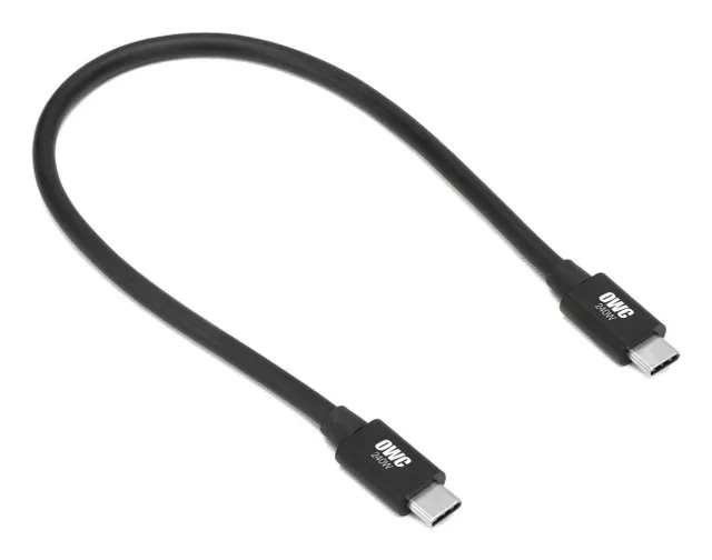 OWC - Thunderbolt-kabel - USB-C (hane) till USB-C (hane) - USB 3.2 Gen 2 / USB4 / Thunderbolt 3 / Thunderbolt 4 / Thunderbolt 5 - 48 V - 5 A - 30 cm - stöd för 4K, stöd för 8K, Strömförsörjningsstöd - svart
