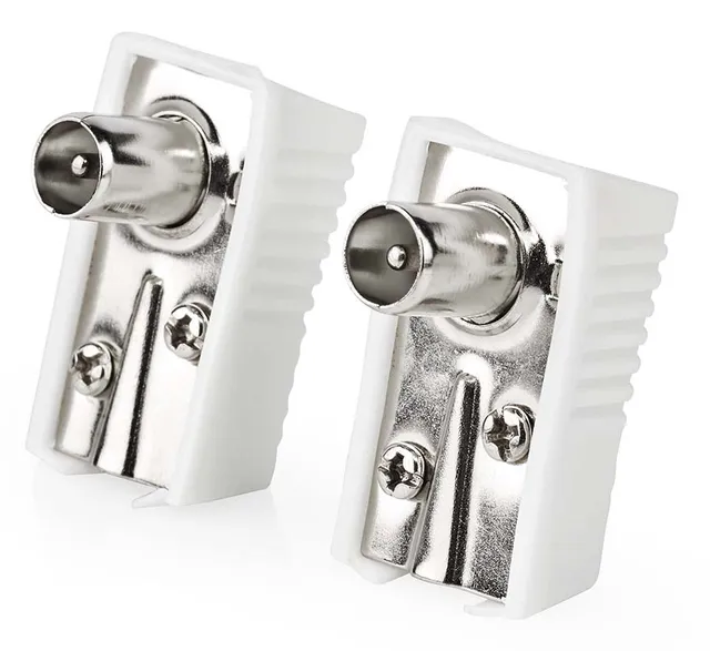 IEC (Coax) Connector | Angled | Male | Nickel Plated