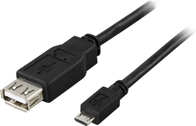 USB-adapter Typ A ho - Typ Micro B ha - OTG - 0,2m - Svart
