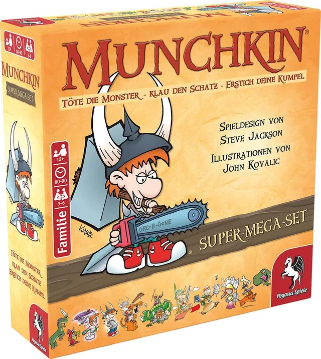 Munchkin, kortspel, familj, 12 år, 60 min., 90 min.